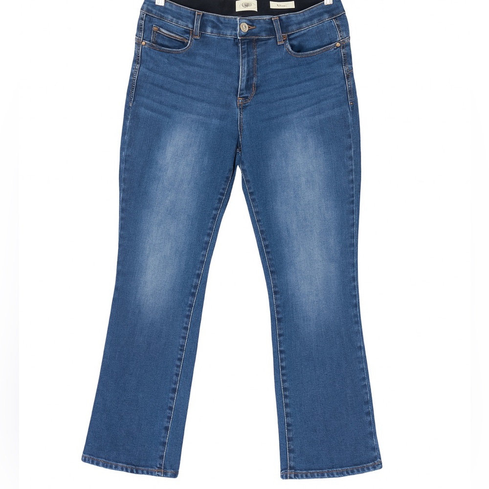 Women’s Blue Distressed Straight Leg Jeans Size 12